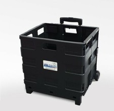 LEISURE DIRECT FOLDING HEAVY DUTY SHOPPING BOOT CART CRATE TROLLEY WHEELS 40KG