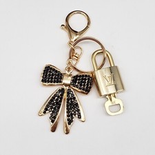 LV Gold Padlock   Authentic Louis Vuitton Charm  Unbranded Ribbon Keychain