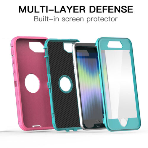 Für iPhone SE 2. 3. Hülle Hybrid Robust Stoßfest Cover Displayschutz - Bild 30 von 31