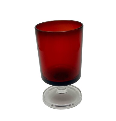 Vintage Cristal D'Arques Cavalier Ruby Red Wine Glass Made In France 4 oz  4''