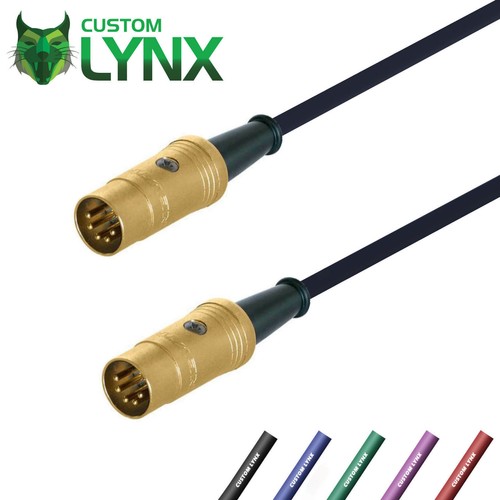 Neutrik Midi Cables. Synth, Keyboard Leads. GOLD 5 Pin Din Plugs. Pro