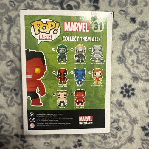 Marvel Funko Pop! Red Hulk #31 (SDCC Metallic 2013) ***480 Piece*** w/Protector - Picture 3 of 9