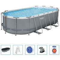 Bestway Power Steel Aufstellpool Swimmingpool-Set Pool Schwimmbad 549X274X122 Cm