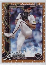 2025 Topps Holiday Collector's Tin Gold Lights Spencer Strider #H75 1o91