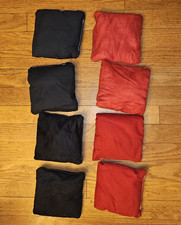 8-Pack Cornhole Bean Bags - 4 Black  4 Red for Outdoor Games and Event