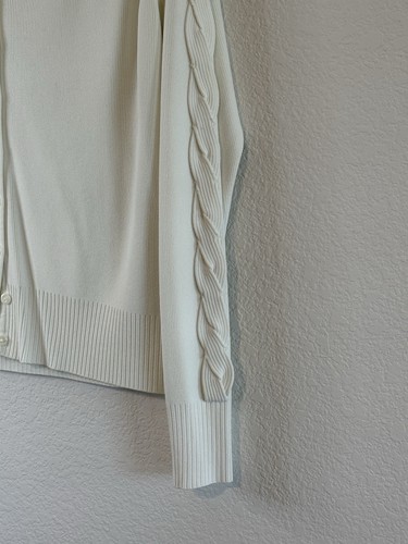 ✨Cyrus Cream Knit Cardigan Sweater L – Braided Sleeve Charm! - Picture 5 of 24