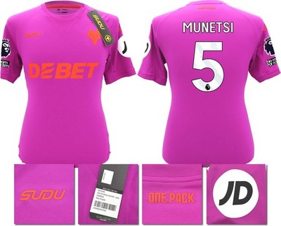 BNWT 2024/2025 WOLVES F.C. SUDU THIRD SHIRT MUNETSI 5 + PATCHES LARGE