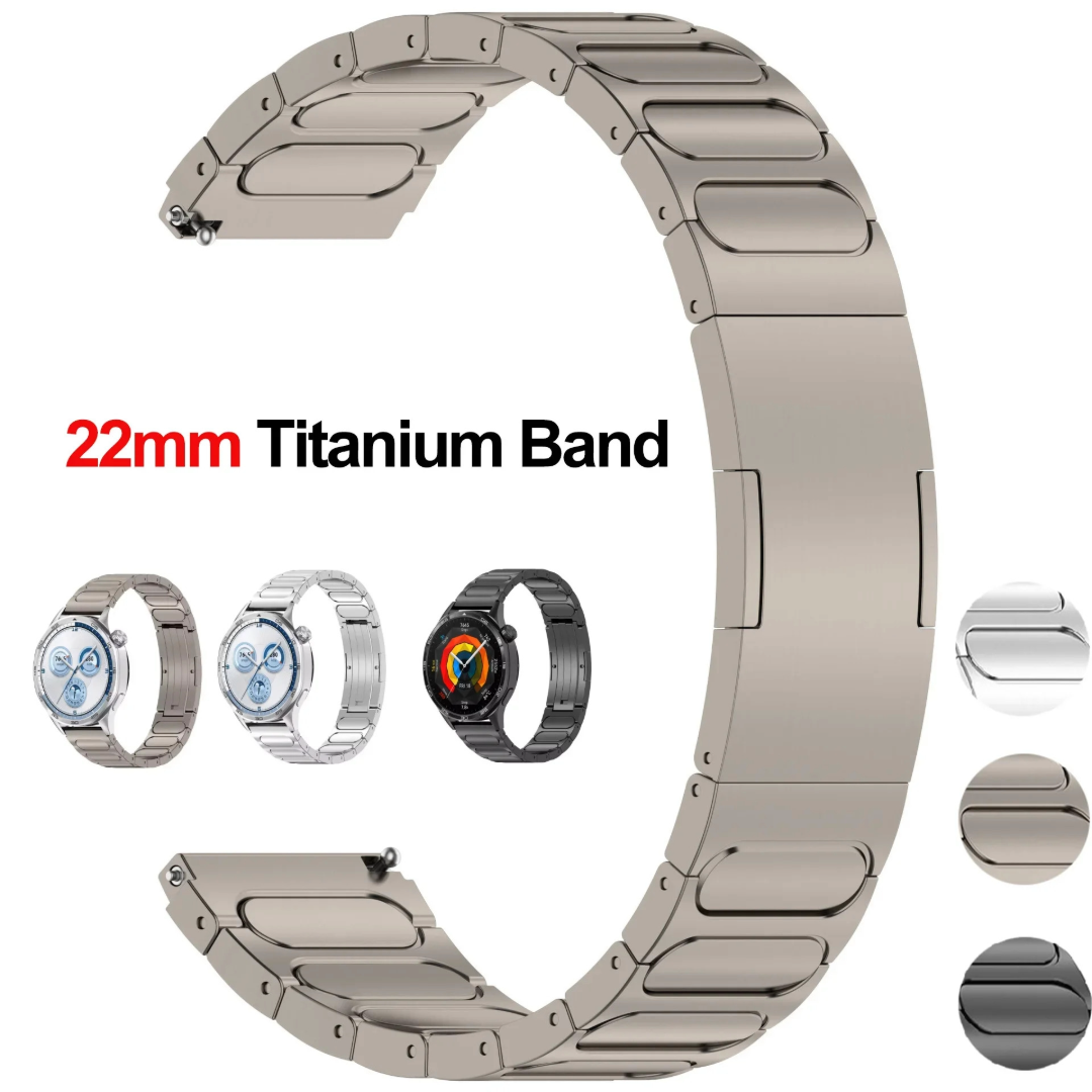 22mm Titanium Watch Band Compatible with Samsung Garmin Huawei Fossil Smartwatches