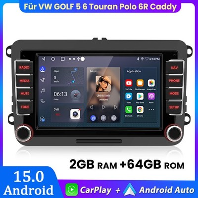 Für VW GOLF 5 6 Touran Polo 6R Caddy Autoradio Android15 Carplay GPS Navi BT 64G