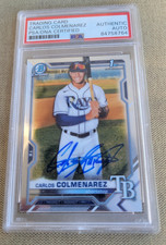 Carlos Colmenarez Signed 2021 1st Bowman Chrome #BCP-238 Rays PSA