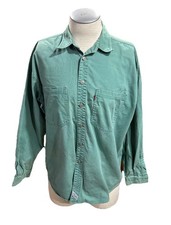 Levi's Mens shirt Vintage Metal Button Denim Large Green Long Sleeves