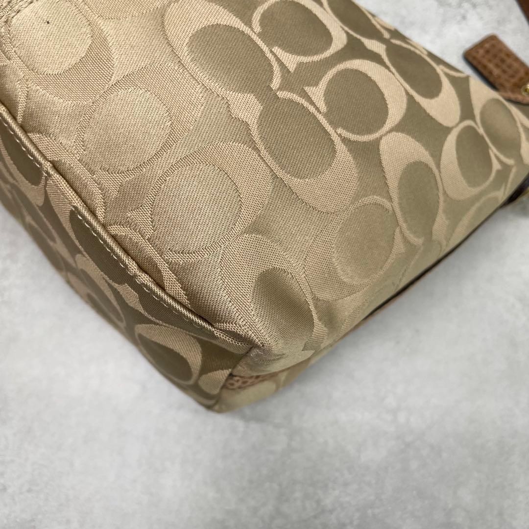 Coach Canvas Leather Python-Embossed Shoulder Bag… - image 6