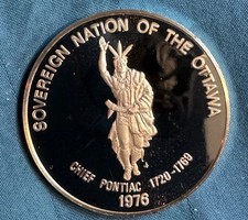 Very Nice. Indian. Silver .999 Pure 24.5 Oz Proof 1976 1.96 per troy oz