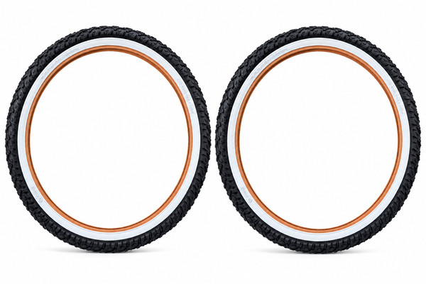 2 X Fahrradreifen Mountainbike 26 X 1.95 Schwarz Mit WeißEr Seitenwand ASC-image
