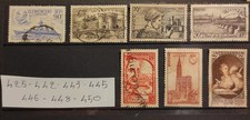 lot timbres france oblitérés années 1939  n° 425 442 443 445 446 448 450
