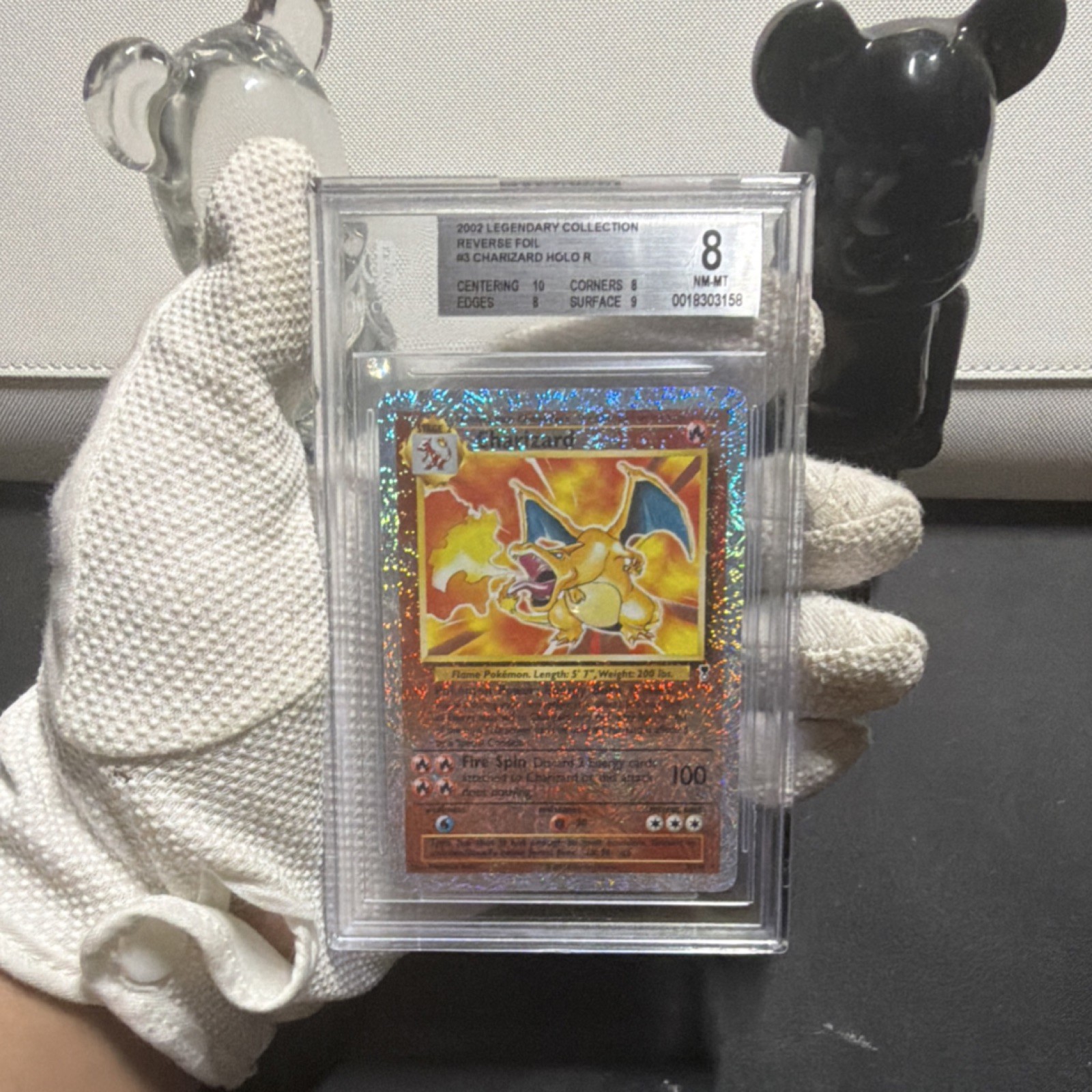 Pokémon Legendary Collection Charizard Reverse Holo Rare 2002 BGS 8 3/110