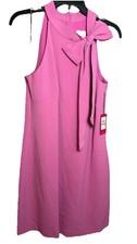 Vince Camuto Womens Sleeveless Halter Tie Neck Shift Mini Dress