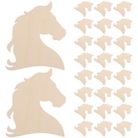 50 StüCk Holzteile Einhorn Bastelbedarf - Unbehandelte, Rohe Holzausschnitte