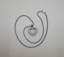 925 Sterling Silver Open Heart Pendant Necklace With CZ Stones