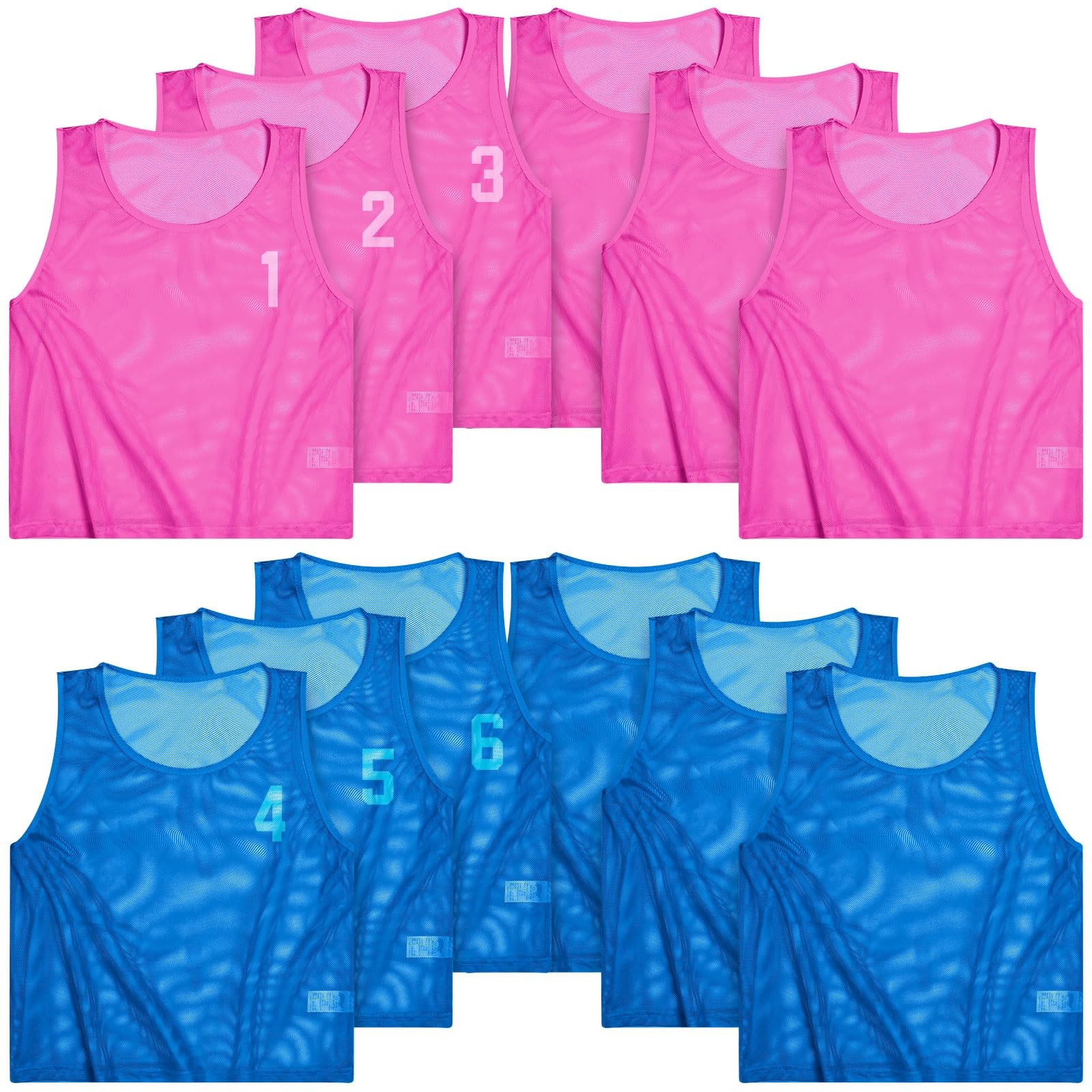 Pinnies Scrimmage Vests, Nylon Mesh Team Practice Jersey Youth Pinnies for Sp...