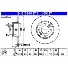 2x Bremsscheibe hinten für Citroen C3 1 FC HB C4 LA LC LR Xsara N68 | 26217307
