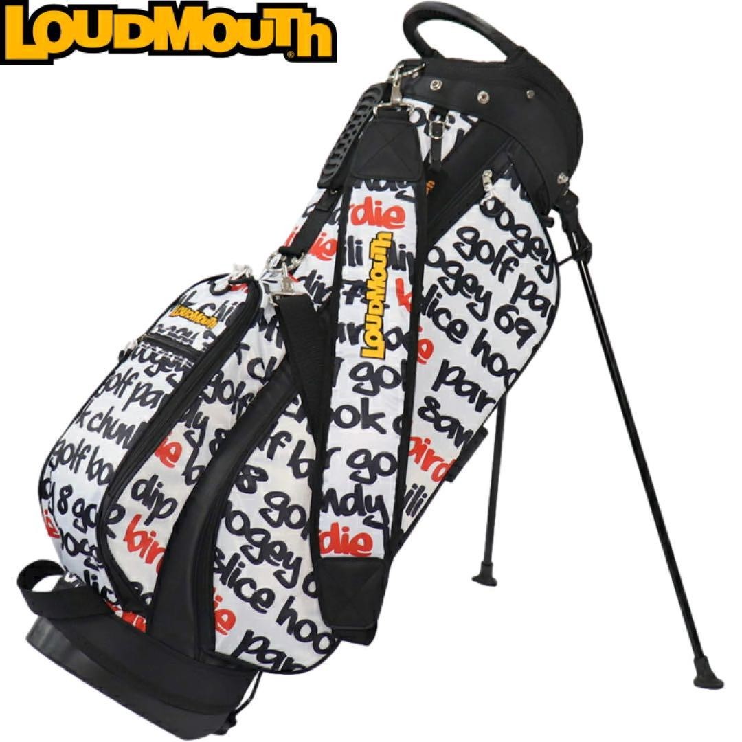 Loudmouth Golf Carry Stand Bag LM-CB0031 Big Words White 8.5x47