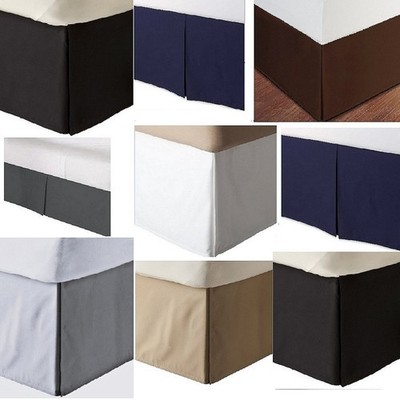 Simple Tuck (No Platform) Pleated Bed Skirt 620 TC Solid Cotton Drop 10'' 11'' 12''
