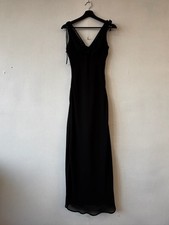 Vintage Byer Too Dress Womens 7 XS Beaded Maxi Formal Gown 90s Elegant Goth