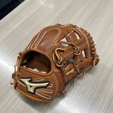 Mizuno Global Elite Baseball Glove Leather Brown Practice Used