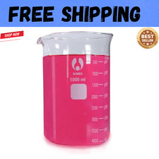 Scientific 5000Ml Glass Beaker 3.3 Borosilicate Glass Double Scale Graduated  