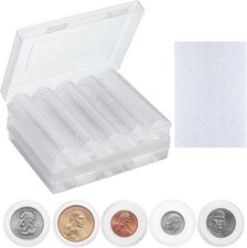 240 PCS 30mm Coin Capsules, Plastic Coin Holders w/ Gaskets Storage Box