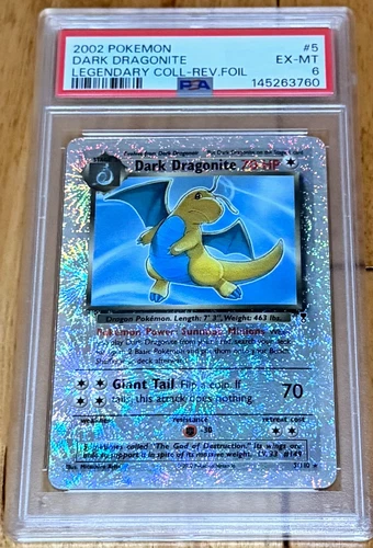 Pokemon Legendary Collection Reverse Holo Dark Dragonite #5/110 PSA 6 EX-MT