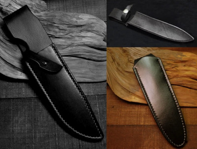 knife blade sheath cover dagger holster sleeve scabbard bag leather black MY1