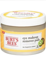2 Burt's Bees Eye Makeup Remover Pads Kiwi Extract 35 Count Each Jar *SEALED