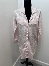 Vintage Jayre California Satin Sleepshirt Nightgown Womens Size S/M Pink 1980s