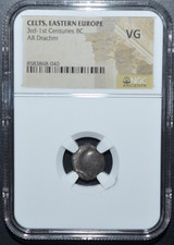 CELTS, EASTERN EUROPE, 3rd-1st CENTURIES BC, AR DRACHM, NGC (756)