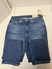 NYDJ Jeans Womens 8P Blue Sheri SlimStraight Lift Tuck Medium Wash Stretch Denim