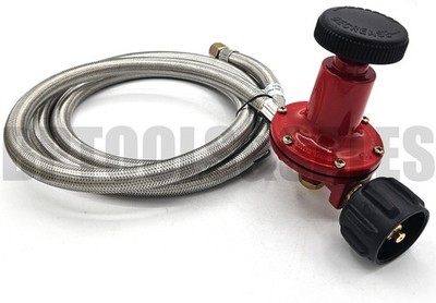 6FT 30PSI Adjustable High Pressure Propane LP Regulator Stainless Braided Hose