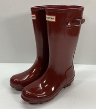 Hunter Kids Original Kids' Gloss Rain Boot Kid Big Kid Military Red 4 US 34 EU