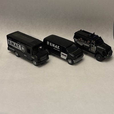 Matchbox S.W.A.T. Truck Van Lot Of 3 Ford Panel Express Delivery Black Loose