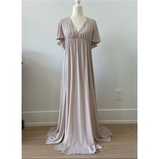 Show Me Your Mumu Faye Maxi Dress Dune Chiffon Wedding Formal Large