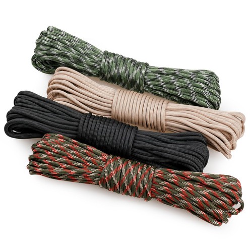 Lot De 4 Paracordes 4mm Nylon 10m - Corde Survie 7 Brins Charge 250kg - Total 40m Pour Extérieur Et Bricolage