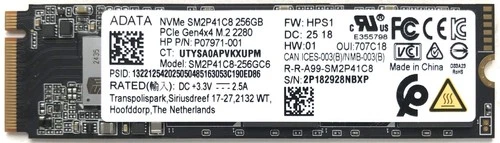 ADATA 256GB SM2P41C8 M.2 2280 PCIe Gen4x4 NVMe SSD SM2P41C8-256GC6