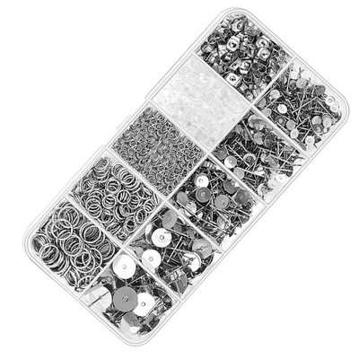 1650pcs Ohrringpfosten und Rücken Jumpringe Ohrring Making Kit