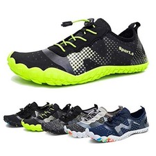 Water Shoes for Men Barefoot Quick-Dry Aqua Sock 10 Women/9 Men A-black/Green