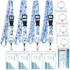 4 Pack Cruise Lanyards for Ship Cards, Alaska Scenic Animals Print Retractabl...