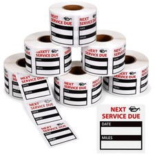 Oil Change Reminder Stickers 300 Pcs - Black 2x2