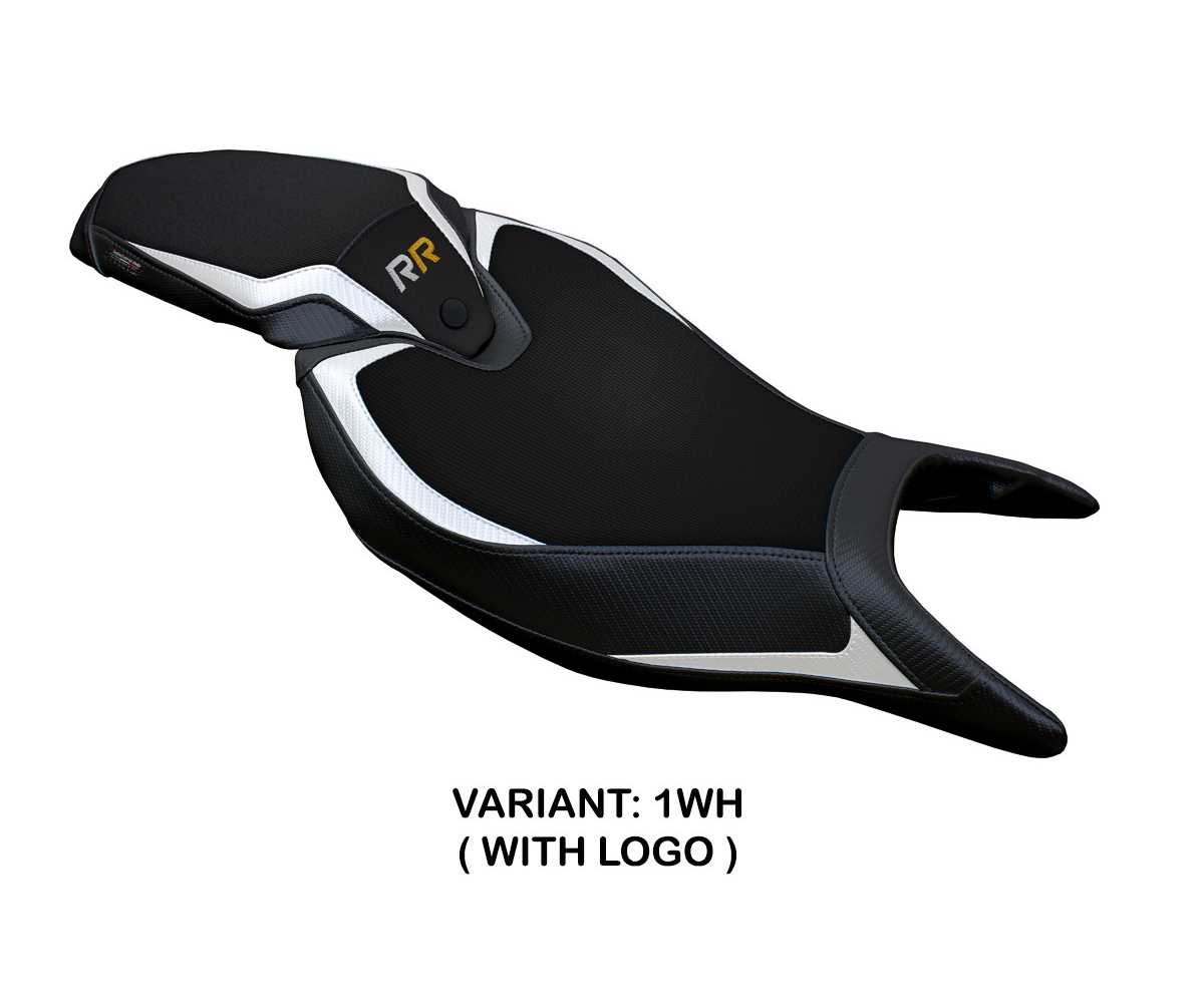Seat cover Renee White WH + logo TPZ Triumph Speed Triple 1200 RR 2022 2026