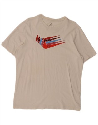 Nike Herren Grafik T-Shirt Oberteil Large Off White Baumwolle AZ15