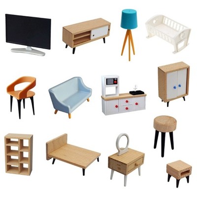 Dessert Decoration Bed/Bookrack/Crib Reborns Doll Accs Cute Cos for Play Fur